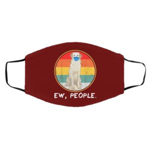 Vintage Ew People Kuvaszok Dog Wearing Face Mask