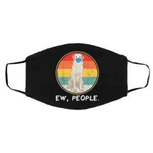 Vintage Ew People Kuvaszok Dog Wearing Face Mask