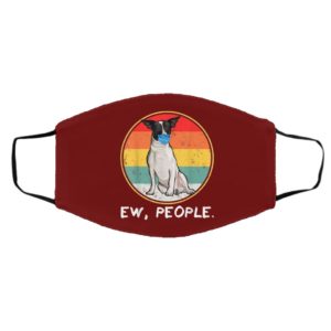 Vintage Ew People Rat Terrier Dog Wearing Face Mask