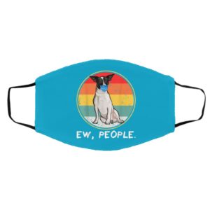 Vintage Ew People Rat Terrier Dog Wearing Face Mask