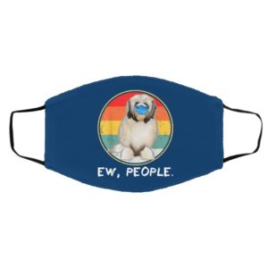 Vintage Ew People Lowchen Dog Wearing Face Mask