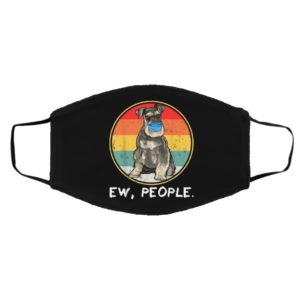 Vintage Ew People Miniature Schnauzer Dog Wearing Face Mask