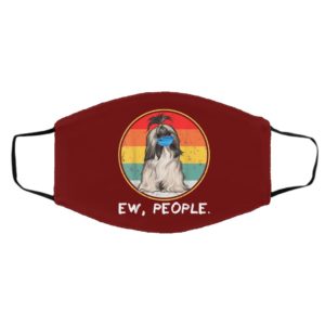 Vintage Ew People Lhasa Apsos Dog Wearing Face Mask