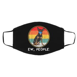 Vintage Ew People Miniature Pinscher Dog Wearing Face Mask