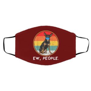 Vintage Ew People Miniature Pinscher Dog Wearing Face Mask