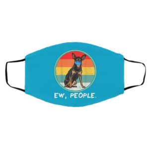 Vintage Ew People Miniature Pinscher Dog Wearing Face Mask