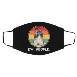 Vintage Ew People Lhasa Apsos Dog Wearing Face Mask