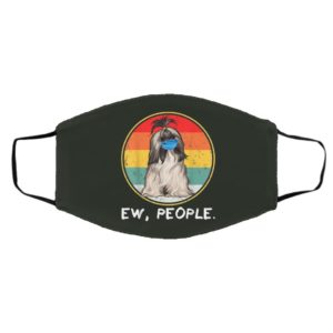 Vintage Ew People Lhasa Apsos Dog Wearing Face Mask