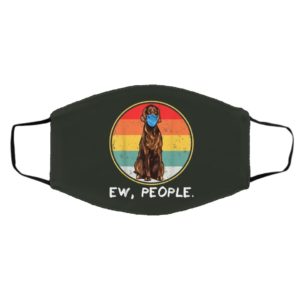 Vintage Ew People Irish Setter Dog Wearing Face Mask