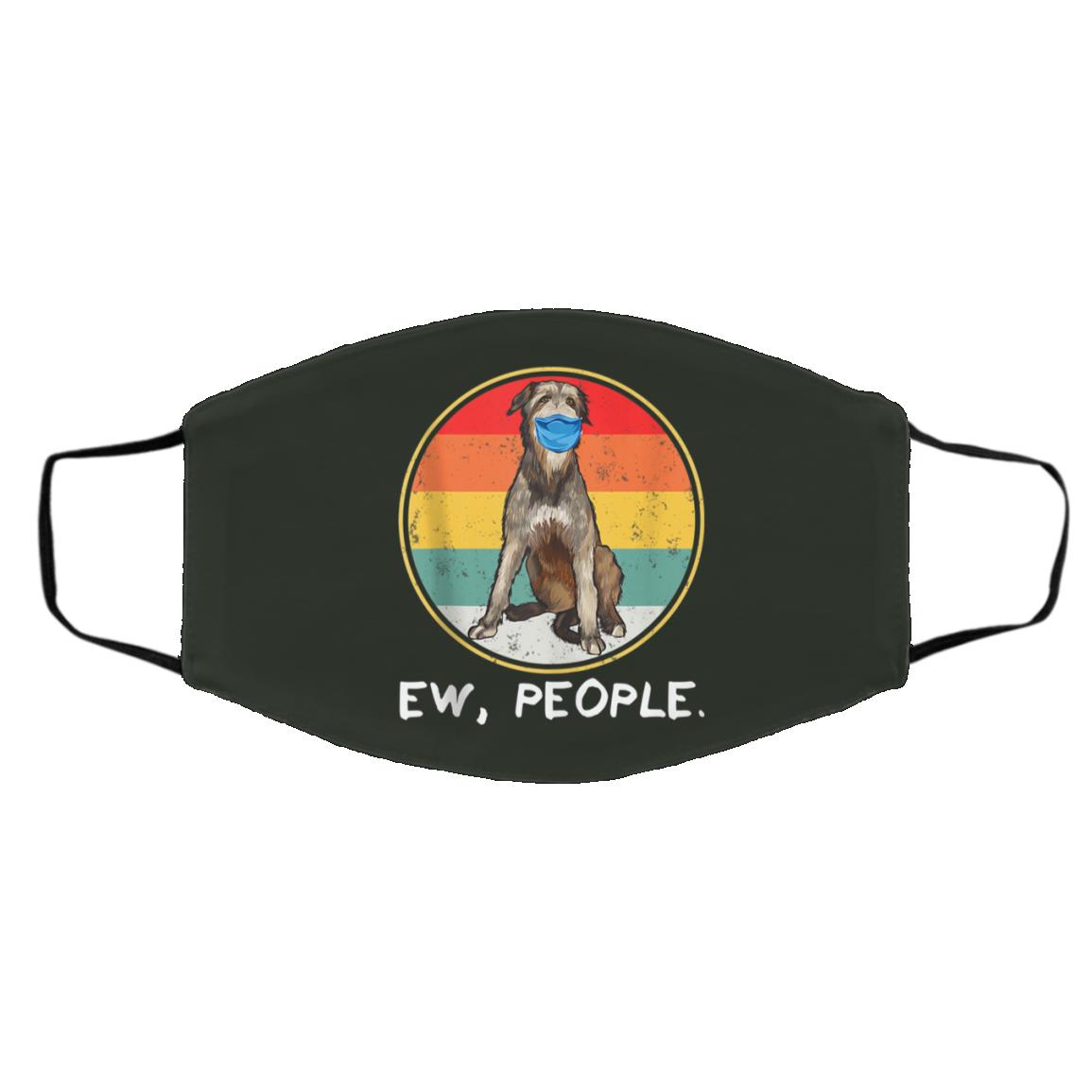 Vintage Ew People Irish Wolfhound Dog Wearing Face Mask