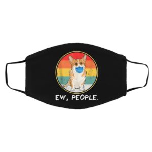 Vintage Ew People Pembroke Welsh Corgi Dog Wearing Face Mask
