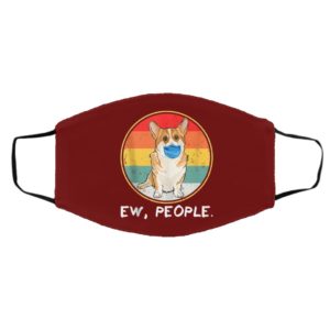 Vintage Ew People Pembroke Welsh Corgi Dog Wearing Face Mask