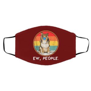 Vintage Ew People Collie Dog Wearing Face Mask