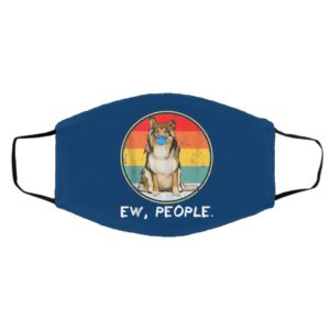 Vintage Ew People Collie Dog Wearing Face Mask