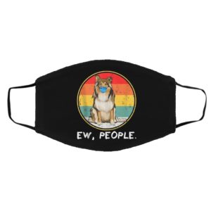 Vintage Ew People Collie Dog Wearing Face Mask
