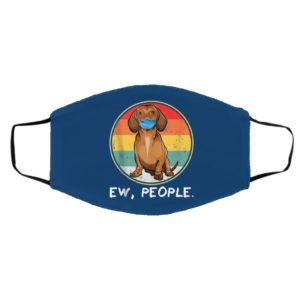 Vintage Ew People Brown Dachshund Dog Wearing Face Mask