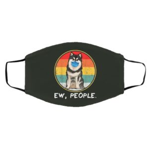 Vintage Ew People Finnish Lapphund Dog Wearing Face Mask