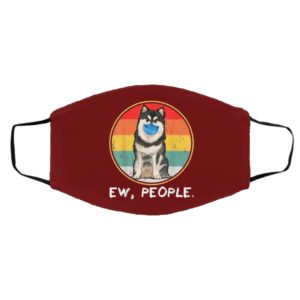 Vintage Ew People Finnish Lapphund Dog Wearing Face Mask