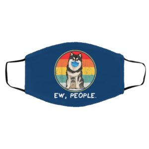 Vintage Ew People Finnish Lapphund Dog Wearing Face Mask