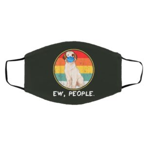 Vintage Ew People Clumber Spaniel Dog Wearing Face Mask