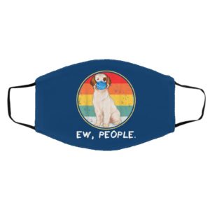 Vintage Ew People Clumber Spaniel Dog Wearing Face Mask