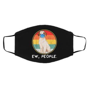 Vintage Ew People Clumber Spaniel Dog Wearing Face Mask
