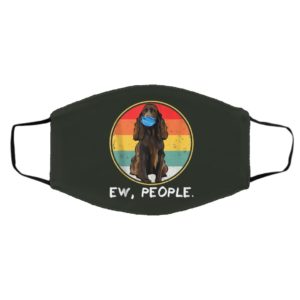 Vintage Ew People Field Spaniel Dog Wearing Face Mask