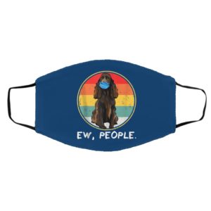 Vintage Ew People Field Spaniel Dog Wearing Face Mask