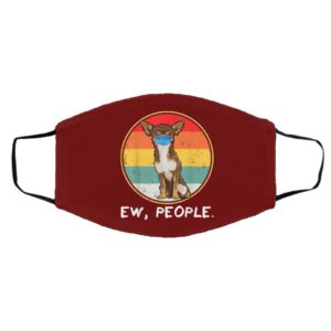 Vintage Ew People Brown Chihuahua Dog Wearing Face Mask