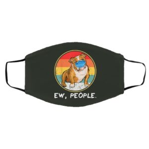 Vintage Ew People Bulldog Dog Wearing Face Mask