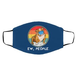 Vintage Ew People Bulldog Dog Wearing Face Mask