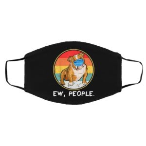 Vintage Ew People Bulldog Dog Wearing Face Mask