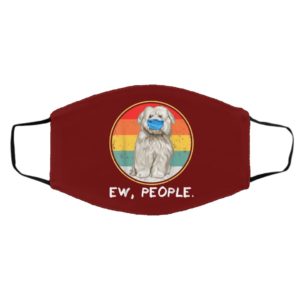 Vintage Ew People Coton de Tulear Dog Wearing Face Mask