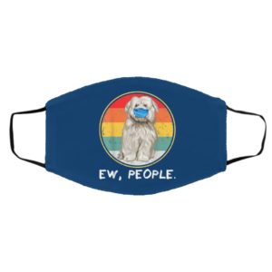 Vintage Ew People Coton de Tulear Dog Wearing Face Mask