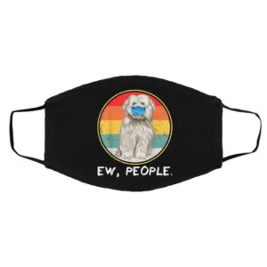Vintage Ew People Coton de Tulear Dog Wearing Face Mask