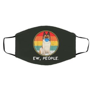 Vintage Ew People Icelandic Sheepdog Dog Wearing Face Mask
