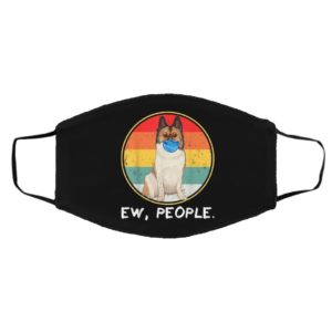 Vintage Ew People Icelandic Sheepdog Dog Wearing Face Mask