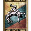 Wrestling Goals Skills Strength Expect To Win Vintage Poster, Canvas