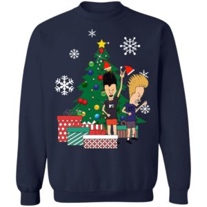 Beavis And Butthead Around The Christmas Tree Ugly Christmas Sweater