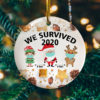 Funny Hand Sanitizer Wash Your Hand 2020 Christmas Flat Holiday Circle Ornament