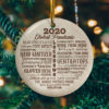 2020 Lets Not Do It Again Circle Ornament – Funny Christmas 2020 Holiday Decoration Ornament