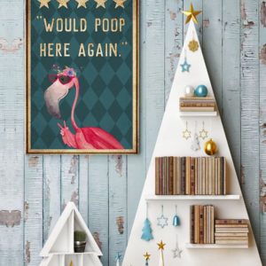 Flamingo Would Poop Here Again Vintage Poster, Canvas