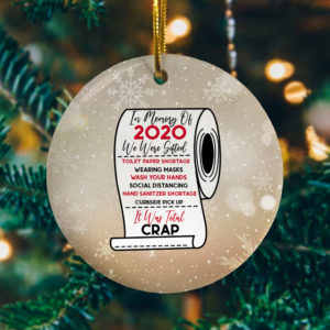 In Memory Of 2020 We Were Gifted It Was Total Crap Funny Pandemic Christmas 2020 Quarantine Keepsake Christmas Ornament