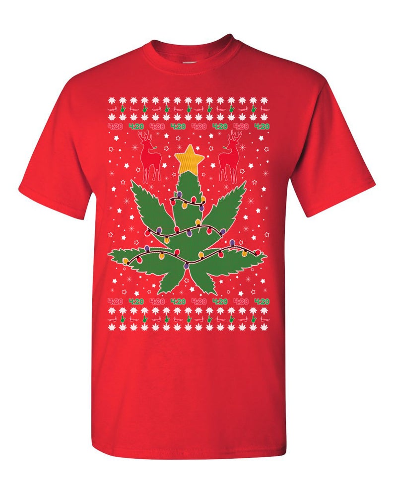 Marijuana Leaf 420 Weed Ugly Christmas Sweater Marijuana Leaf 420 Weed Ugly Christmas Sweater