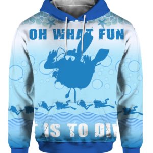 Oh What Fun It Is To Dive 3D Ugly Christmas Sweater Hoodie