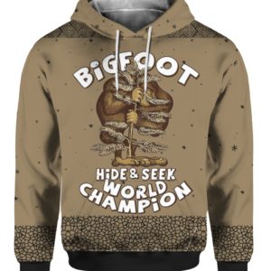 Bigfoot Hide And Seek Champion 3D Ugly Sweater Hoodie