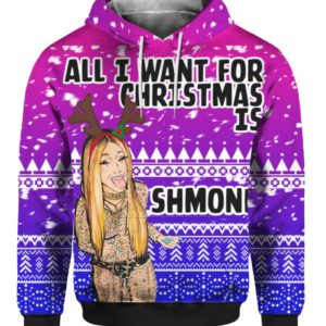 Cardi B All I Want for Christmas is Shmoney 3D Ugly Sweater Hoodie
