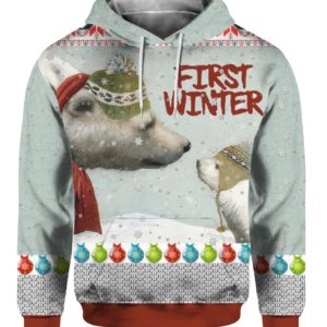 First Winter Polar Bears 3D Ugly Christmas Sweater Hoodie