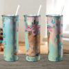 Cowgirl Horseshoe Horse Floral Skinny Tumbler