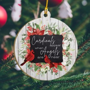 Cardinals Appear Christmas Ornament